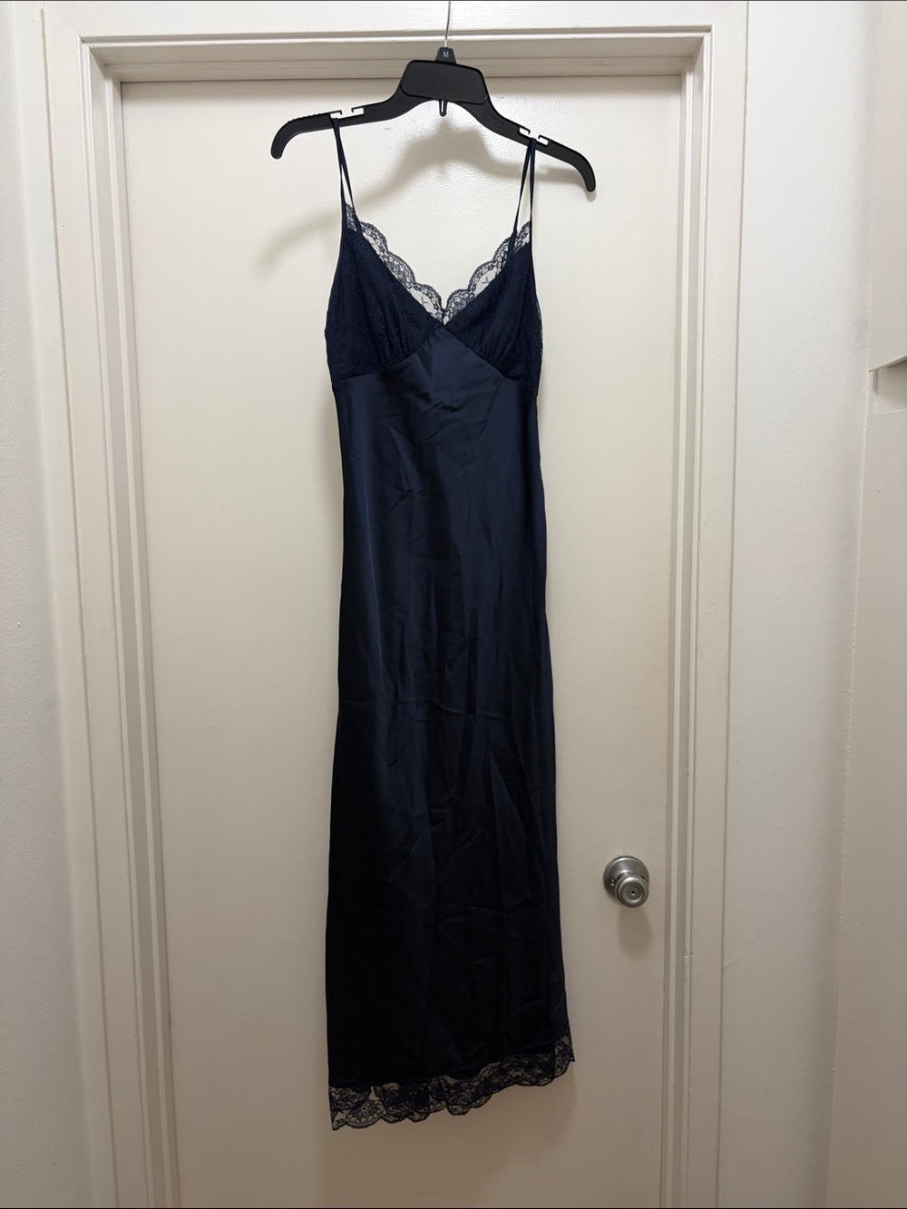 Abercrombie & Fitch Navy Lace-Trim Slip